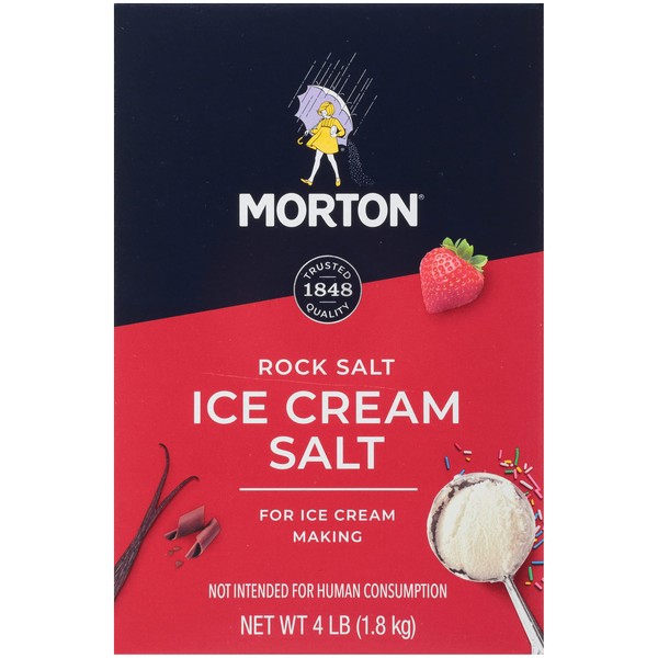 Morton Ice Cream Salt, Rock Salt, 4 Pounds (Pack of 8)