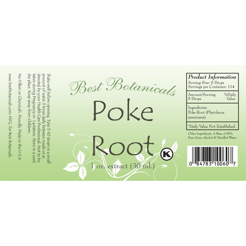 Best Botanicals Poke Root Extract 1 oz.