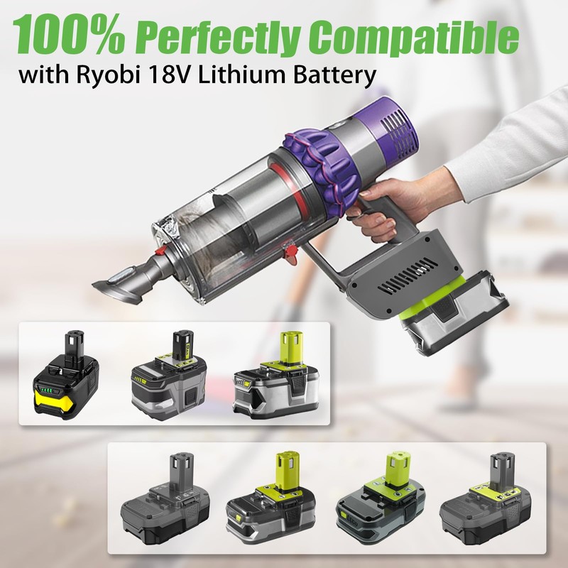 BTRUI V10 Adapter for Ryobi 18V Lithium Battery Convert to