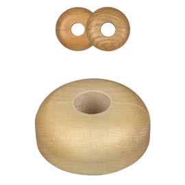 2 Pieces Pipe Covers, Solid Wood, for Pipe diameters: 15mm, 19mm, 22mm; Radiator Pipe Collars/Heating Pipe Rings/Surrounds/Roses, Real Wood: Maple, Beech, Oak, (19mm, Maple)