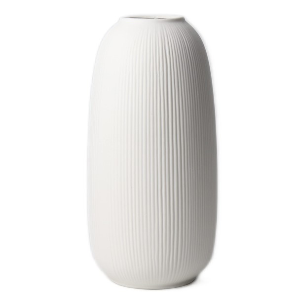 Portsea Lines Clay Vase in White - Toughened Ceramic Vase