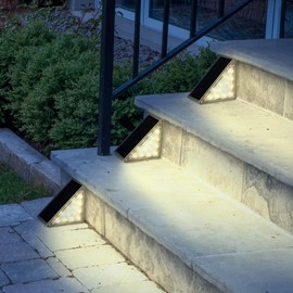 Solar Step Lights for Outside 6-Pack - LED Solar Stair Lights Outdoor Waterproof IP67 Outdoor Lighting for Walkways, Deck, Front Door Entryway, Garden Pathways, or Porch by Pure Garden