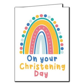 On your christening Day Boho Rainbows Christening Card, Baptism Card, Baby Naming Day Card, Dedication Day Card CHRIST07