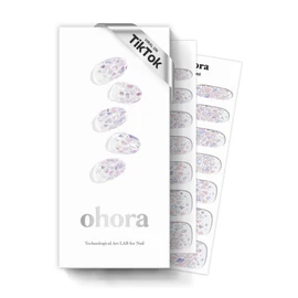 ohora Strisce per unghie in gel semi polimerizzato (N Petal Rain) - di lunga durata, facili da applicare e rimuovere - Include 2 tamponi di preparazione, lima per unghie e bastoncino di legno