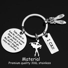 Dance Recital Gifts Ideas Keychain for Women Teens Dancer Key chain for a Dancer Dance Team Keyring Dance Keychain