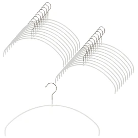 Mawa Non-Slip German Hanger, "Finest Series 0.1 inches (0.4 cm), Lightweight 1.4 oz (40 g), Slim Type, Women's, Human Body Hanger (Set of 20, White)