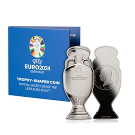 EURO 2024 Silver Shaped Trophy Coin Football Tournament Commemorative Collectible