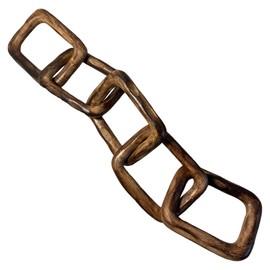 Thorness Rustic Wooden rectangular 5-Link Chain Ornament for Home Decor, Ideal for Living Room, Shelf, and Coffee Table Decoration