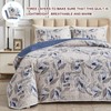 Joyreap 3 Pieces Microfiber Quilt Set, Botanical Blue Leaves on