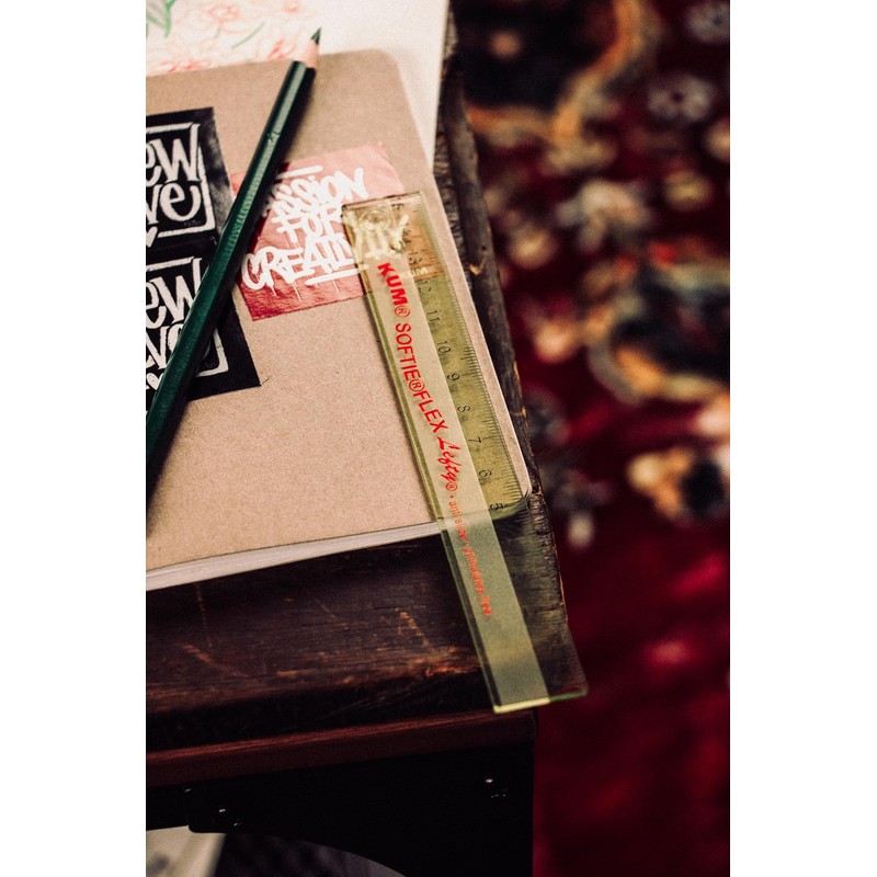 KUM AZ902.02.16-T - Ruler 30 cm Left Handed Clear Flexible