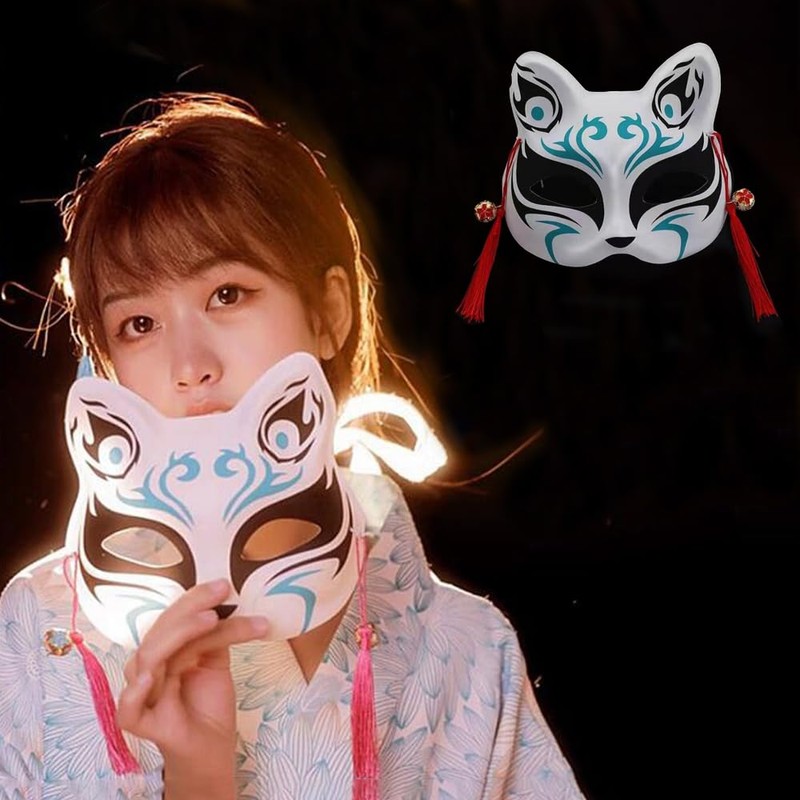 GOODCHI 5-piece Set Fox Mask Japanese Style Cosplay Costume Accessory