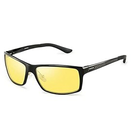 SOXICK Men's Night Sunglasses, Driving Sunglasses, Polarized Sports Glass, Day and Night, Yellow Lens, UV 400 UV Protection, Fall Prevention, Ultra Lightweight, Black