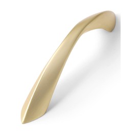 JIASENBAO Brushed Gold Cabinet Pulls 3 Inch Arch Twisted Brass Handles Drawer Kitchen Cupboard Bathroom Dresser Cabinet Hardware Zinc Alloy 10 Pack
