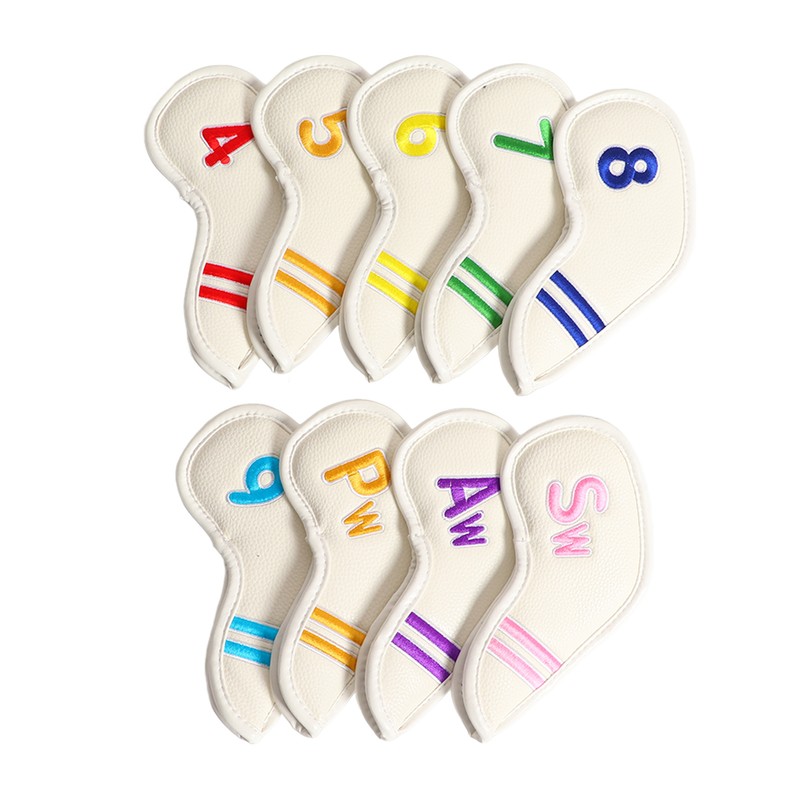 9pcs/set PU Waterproof Golf Club Iron Cover with Numbers Thickening