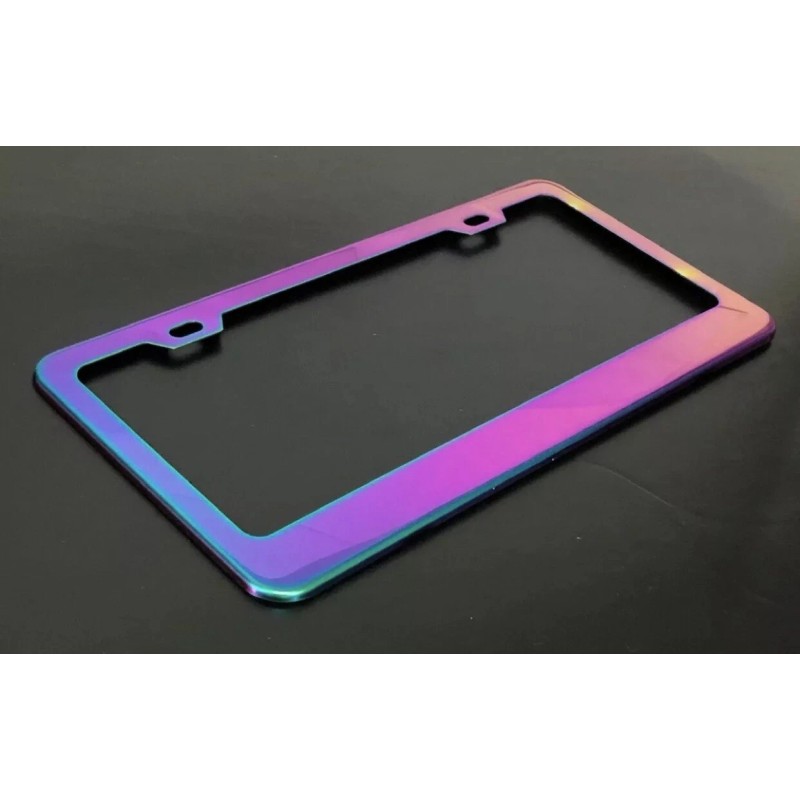 BLVD 1Pc Universal Neo Chrome Stainless Steel License Plate Frame