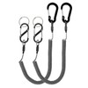 Lix&Rix Curl Cord Spiral Cord Double Hook S-Shaped Carabiner with Double Hook for Safety Strength 6kg (2 Pack) Black