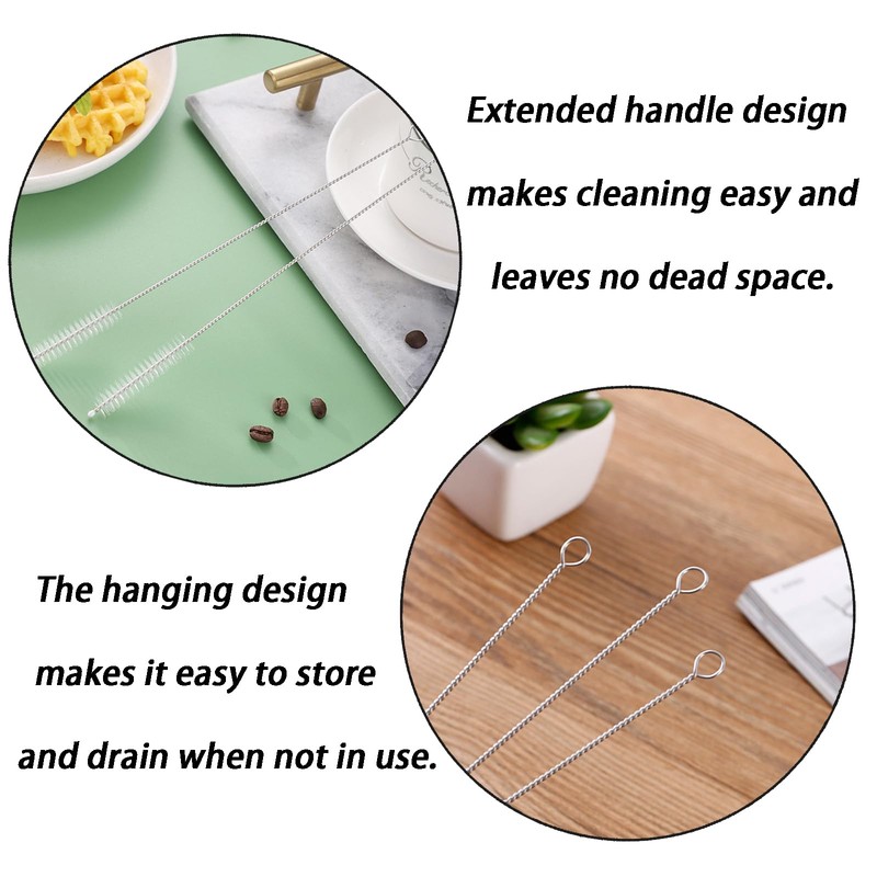 6PCS Straw Cleaning Brushes,Reusable 10mm Wide for Sippy Cups, Water