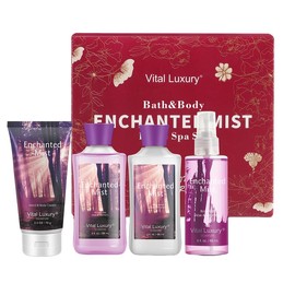 City of Love" Women's Skincare Gift Set - Includes Body Mist, Cream, and Wash with Eiffel Tower Design, Fresh Floral Scent, Formaldehyde-Free, Suitable for All Skin Types, Ideal for Bridesmaids or Valentine's Day - Scent: Enchanted Mist