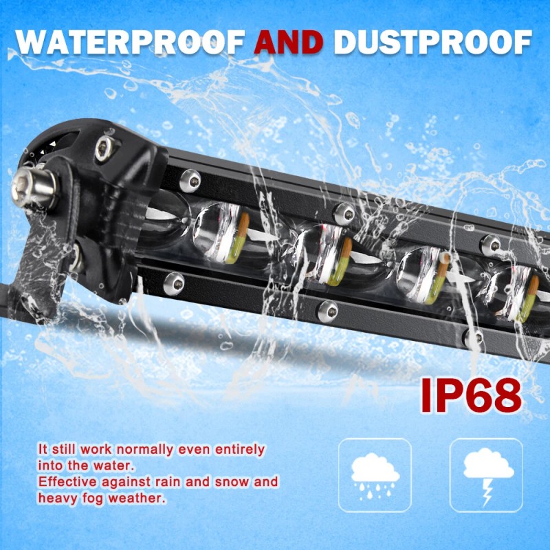 BraveWAY 2pcs 7inch LED Light Bar Dual Color Strobe Emergency