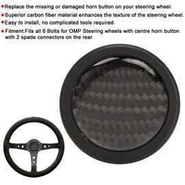 KIMISS Horn Button Carbon Fibre Steering Wheel Knob Steering Wheel Horn Push Button for 6 Screws for OMP Steering Wheel