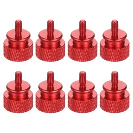 sourcing map 8Pcs M3x6 Aluminum Thumb Screws, 12x16mm(ODxH) Computer Case Thumb Screws for PC Side Panel Motherboard Mounting Screw, Burgundy