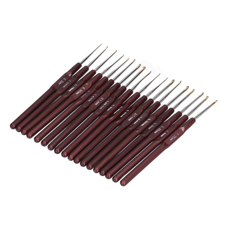 18Pcs Crochet Needle Comfortable Grip Aluminum Material Portable Sweater Needle