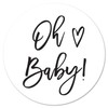 1.5" Round Oh Baby Stickers - Set of 60 (Black)