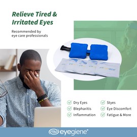 EyeGiene Warm Eye Compress - Water Free, No Microwave, Warming System - Includes Reusable Eye Mask and 10 Single-use Pairs of Warming Wafers - Heated Compression for Dry Eyes, Styes, Blepharitis, and More