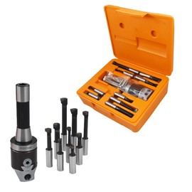 Kimllier 2 Inch Boring Head R8 Shank 9Pcs 1/2 Inch Shank Boring Bar Set Carbide Tipped Bars Lathe Tool