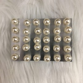 15 Pairs Ivory Faux Pearl Beads Ear Stud Earrings 9mm Finding/Commercial/Jewelry/Bridesmaid Earrings/Wedding Earrings