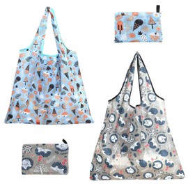 NIDHFG 2 Pieces Cartoon Printed Shopping Bag, Waterproof Storage Bag, Light Storage Bag, Large Capacity Storage Bag, Foldable Storage Bag.
