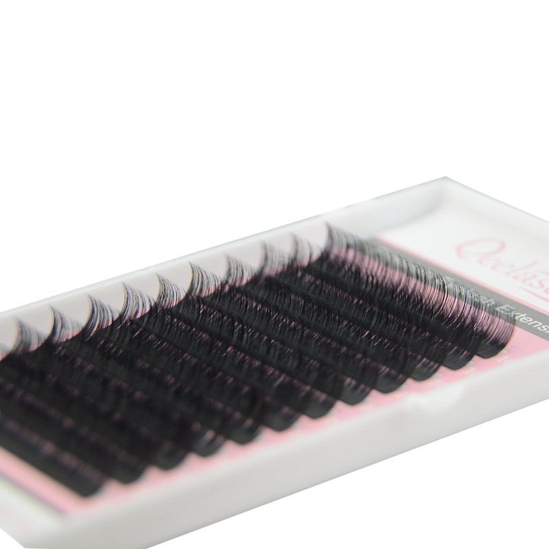 Qeelasee Faux Mink Silk Eyelash Extensions 0.03mm D Curl 13mm
