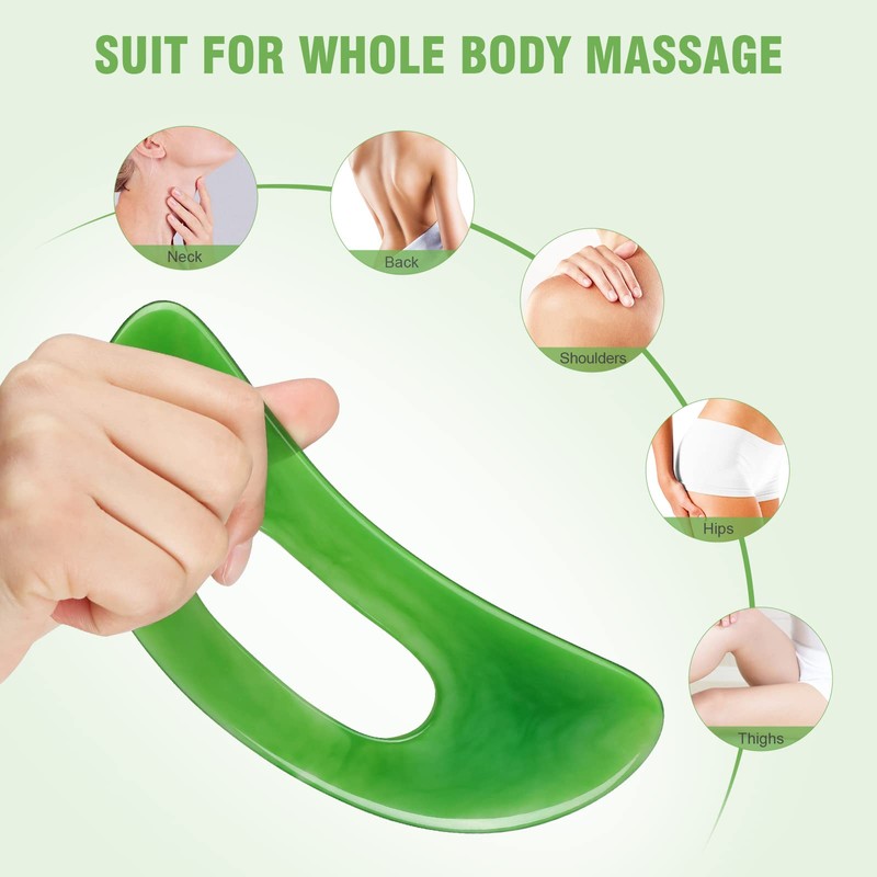 2 PCS Large Gua Sha Massage Tool, Resin Guasha Scraping