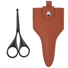 4 Inch Mustache Scissors for Men Nose Hair Trimmer Scissors Men Stainless Steel Round-Headed Small for Trimming Facial Hair, Eyebrows, Eyelashes, Beards