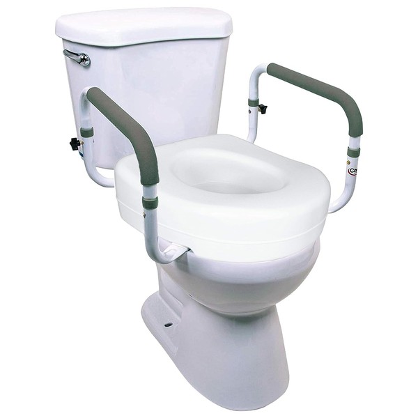 Carex E-Z Lock Toilet Seat and Safety Frame Combo Pack,
