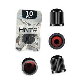 HNTR® Car Valve Caps | Set of 10 | Universal Tyre Air Valve Covers for Cars, Bikes, Motorcycles & Cycles | Dustproof & Leakproof with Inner Seal Ring | Durable Black Screw-On Cap
