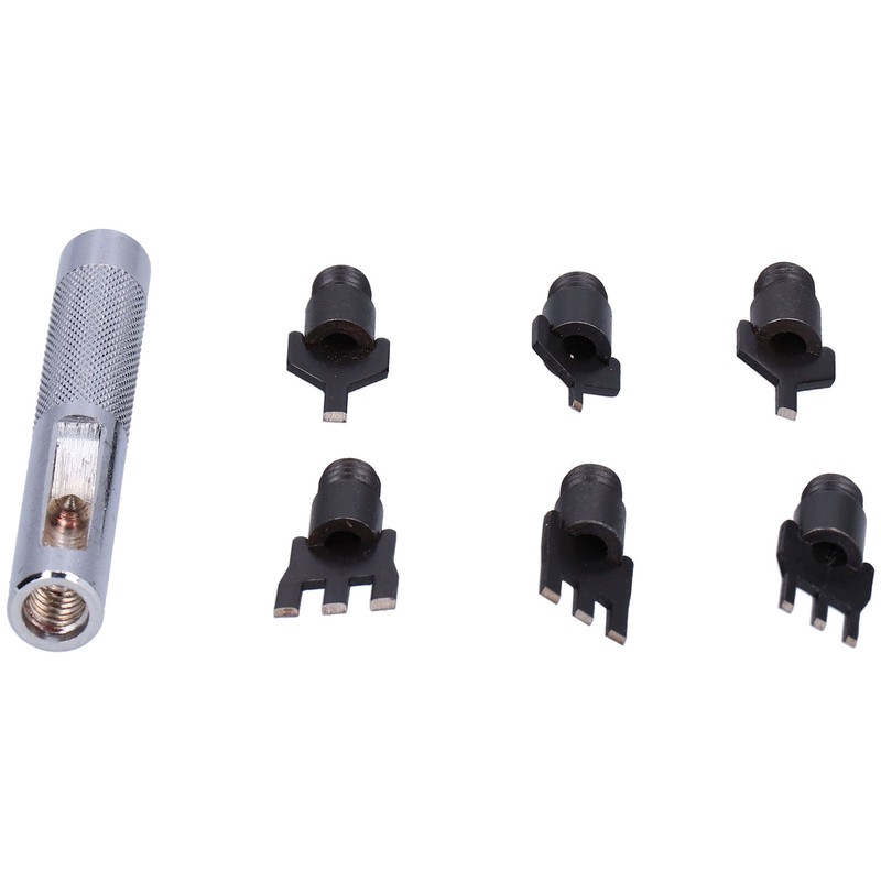 Leather Prong Set Metal Interchangeable Flat Chisel Bit Hole Punch