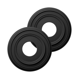 Matte Black PU Ceiling Medallions for Light Fixtures and Ceiling Fans, 12-1/4"OD x 4" ID x 1" P (Fits Canopies up to 7")