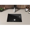 MEJE #202H -18 Inch Undermount Rectangle Bathroom Sink, Porcelain Ceramic