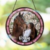 Bfigift Custom Horse Portrait Art Suncatcher Stained Glass Remembrance Decor