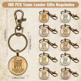 Landical Team Thank You Gifts Bulk Employee Appreciation Keychains for Staff Best Team Gifts (Bronze,100 Pcs)