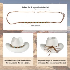 Nemokamai Cowboy Hat Bands for Men Women, Braided Hatbands Belt for Straw/Sun/Beach Hats