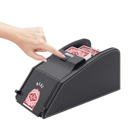 Automatic Card Shuffler,Automatic Card Dealer Machine Rechargeable Cards Dealing Machine UNO Rechargeable Poker Playing Dealer for UNO,Texas Hold'em,Blackjack,Home Cards Games,Black