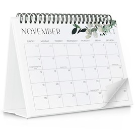 Aesthetic Small 2024 Desk Calendar with Stickers - Runs from October 2023 until June 2025 - Beautiful Flip Desktop Calendar 2023-2024 for Easy Organizing