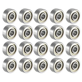 sourcing map 623ZZ Ball Bearing 3mm x 10mm x 4mm Double Shielded 623-2Z 80023 Deep Groove Bearings, Carbon Steel (Pack of 20)