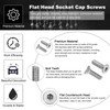 PATIKIL 100pcs Pack 304 Stainless Steel 18-8 Machine Screw Flat