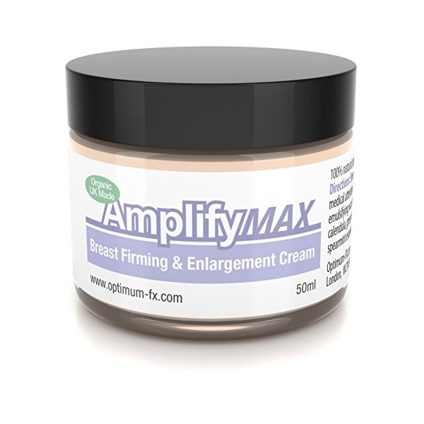 Amplify MAX Enhanced Breast Firming Cream Works In 30 Days 11 Ways To A Fuller Firmer Bust FAST UK Made With Natural And Organic Ingredients - Paraben and Cruelty FREE - 50ml