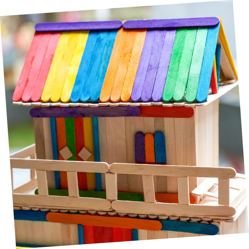 CORHAD Jumbo Ice Pop Sticks 50pcs Thick Craft Sticks Multi-