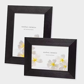 Swing Design Linia Tabletop Wood Picture Frame - 5-Inch x 7-Inch Wooden Photo Frame - Black