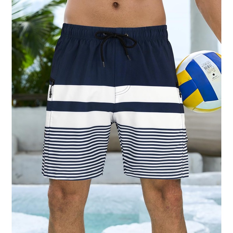 SHEKINI Mens Quick Dry Swimming Trunks with Compression Liner 2